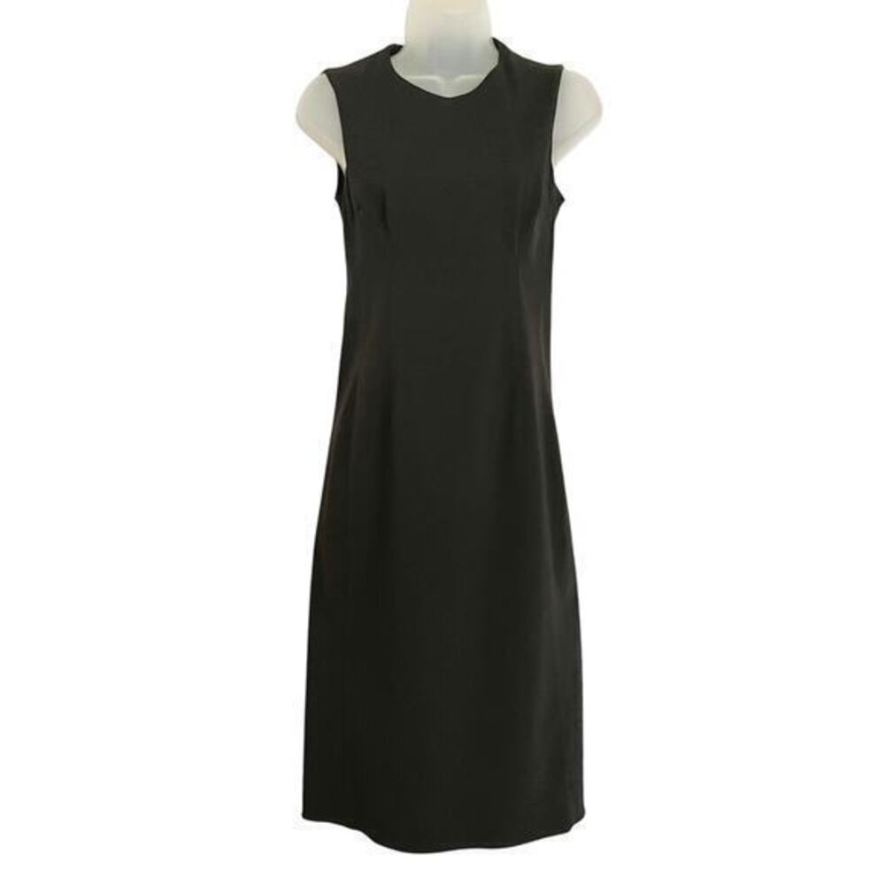 Prada Vintage Black Embroidered Knee-Length Sheath Dress Made in Italy Size XS